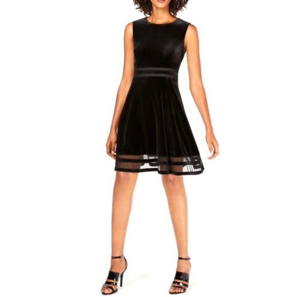 Calvin Klein Dresses & Skirts - Calvin Klein Velvet A Line Little Black Dress